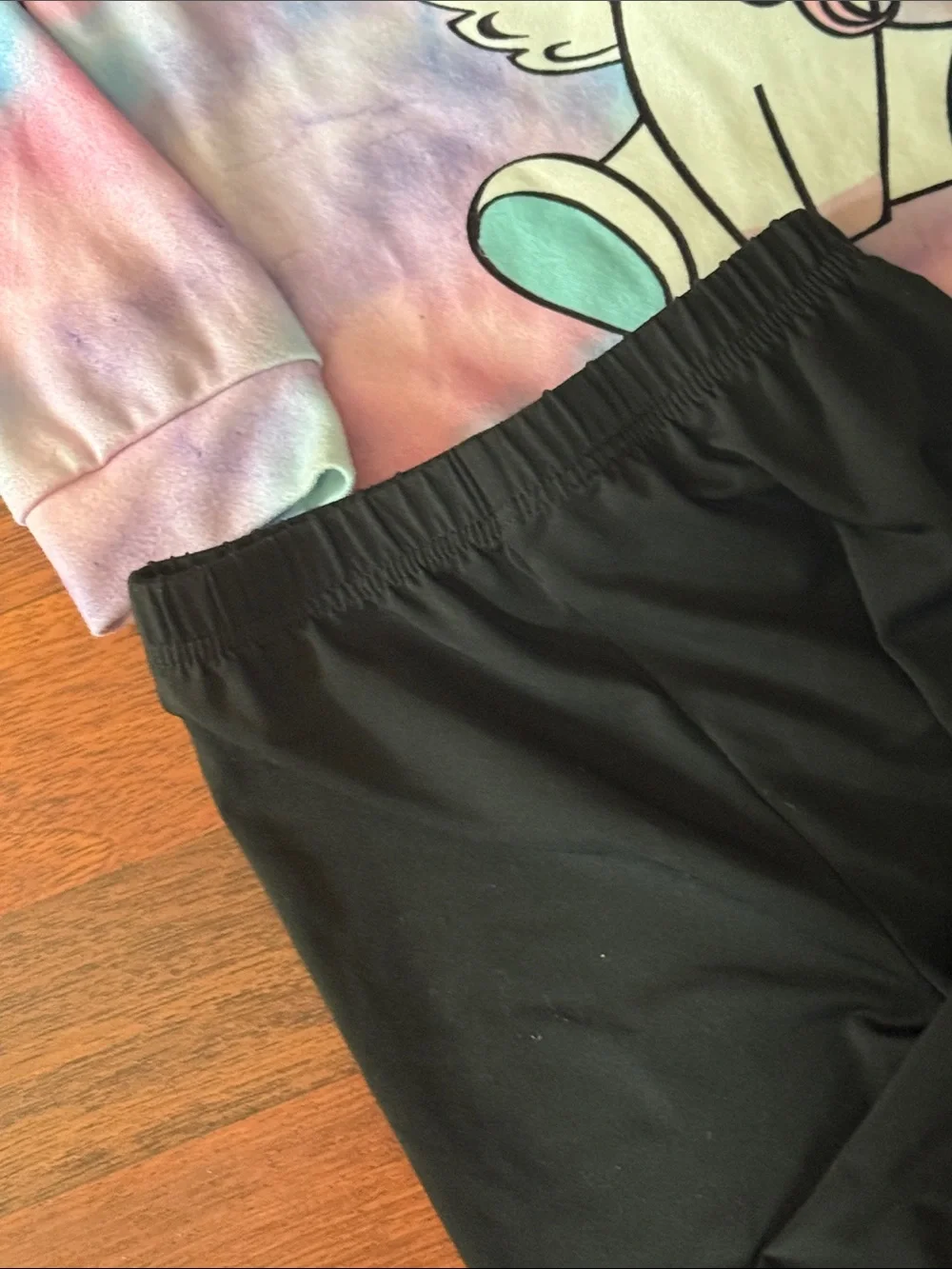 3/$12 SHEIN Pastel Pink & Blue Tie-Dye Unicorn Hoodie Set (7Y)